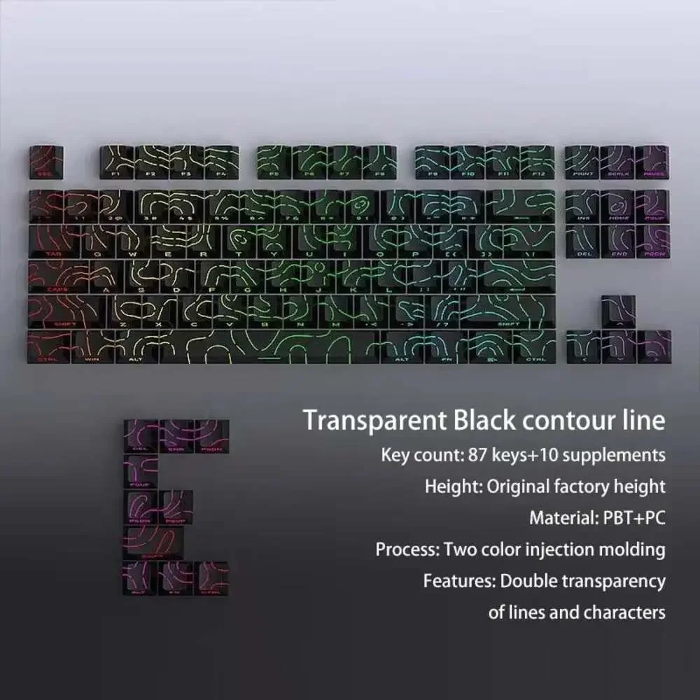 Contour 4.0 Side Engraved Keycap PBT Translucent 97 Key Gaming Mechanical Keyboa